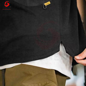 Camiseta de hombre con bolsillo, personalizada, de algodón 100% de alto gramaje, estilo primavera 3D para bordado de logotipo, ajuste desgastado, estilo urbano. - Product Image 4