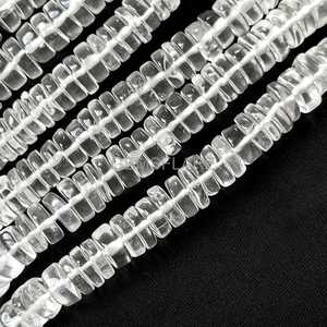 Cuentas de cuarzo cristalino Heishi de 7MM-8MM, cuentas de cuarzo cristalino transparente liso, hilo de cuentas de piedras preciosas sueltas para la fabricación de joyería. - Product Image 5