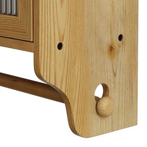 Mobiletto Vintage con Porta in Vetro a Doppia Parete e 3 Ripiani per Bagno, Cucina, Sala da Pranzo - Product Image 3
