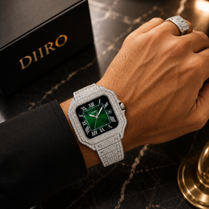 Reloj Mecánico de Lujo para Hombre con Esfera Cuadrada, Correa de Acero Inoxidable, Números Romanos y Moissanita de Alta Calidad - Product Image 6