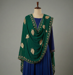 Voile africain pour foulard et hijab |   Écharpe en Chiffon de Luxe Broderie Florale et Strass pour l'Été en Afrique de l'Ouest - Product Image 3