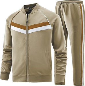 Premium Men's Athletic Tracksuit <b>Zip</b> Jacket Jogger Set Color Block Sportswear OEM Private Label Training Wholesale Apparel Set - Product Image 1