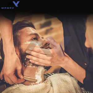 Navaja de barbero ligera de acero inoxidable con bloqueo giratorio, mango de aleación metálica y hoja reemplazable para afeitado de borde recto para hombre - Product Image 5