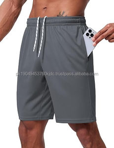 Men's Casual Classic Athletic Shorts with Front Logo High Street Style Breathable Quick Dry Cotton Sweat Shorts and Drawstring - Product Image 1