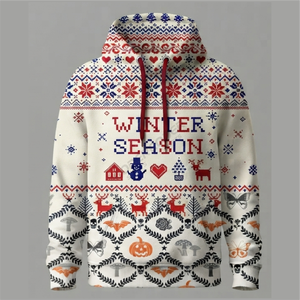 <b>Christmas</b> 2026 Winter Men's <b>Hoodies</b> Casual Wear Heavy Duty Custom Logo Low Price OEM 100% Polyester Quick Dry Men's - Product Image 1