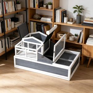 Casetta per Tartarughe in Legno Massello per Razze Medie e Piccole, Moderna Cuccia per Interni ed Esterni per Ricci, con Imballaggio in Scatola - Product Image 1