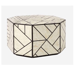 Dernier modèle de table basse ronde en incrustation d'os table centrale en incrustation d'os table d'appoint en incrustation d'os faite à la main au prix de gros - Product Image 1