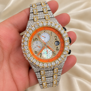 Reloj Cronógrafo Iced de Raj Gems para Hombre, Acero Inoxidable, Cristal de Zafiro, Analógico, 41 mm, Reloj de Lujo de Moda, Cuarzo, Botón de Fecha Oculta - Product Image 3