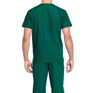 Tenues d'hôpital en coton couleur unie avec logo personnalisé et détection d'aiguilles, uniformes d'infirmière personnalisés unisexes - Product Image 3
