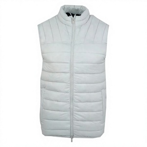 Gilet matelassé sans manches en polyester jaune moutarde avec fermeture éclair et col montant - Product Image 6
