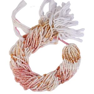 ลูกปัดโอปอลสีชมพูธรรมชาติขนาด 3-4 มม. รูปทรงรอนเดลเหลี่ยมเพชรพลอย สำหรับทำเครื่องประดับ Ravab Gems & Jewels ขั้นต่ำ 3 เส้น - Product Image 1