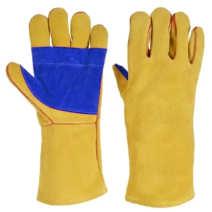ถุงมือเชื่อมหนังวัวเสริมความแข็งแรงบริเวณฝ่ามือ สำหรับงานเชื่อมแบบ MIG ทนความร้อนสูง ใช้ในอุตสาหกรรม ป้องกันการลื่น ทนทาน - Product Image 6
