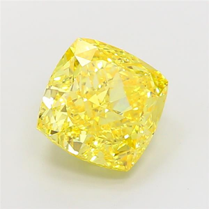 Diamante amarillo vivo brillante cultivado en laboratorio, corte cojín, certificado, tipo CVD, brillo radiante, para joyería fina y elegante. - Product Image 3