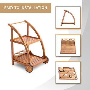 Chariot de service avec roues conçu pour un transport pratique des aliments, des boissons et des accessoires, avec un support stable - Product Image 1
