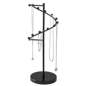 Expositor de Joyería de Metal Negro con Diseño Escalonado para Collares y Pulseras, Soporte de Escritorio con Acabado Mate Duradero - Product Image 1