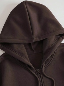 Winter Men 100% Cotton Fleece <b>Zip</b>-Up Hoodie Rhinestone Casual Oversized Fit Custom Logo Breathable Pocket Design - Product Image 3