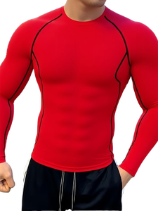 Chemise de compression à manches longues de qualité supérieure pour adultes, nylon et élasthanne, chemise de sport à manches longues pour hommes, chemise de compression de fitness - Product Image 2