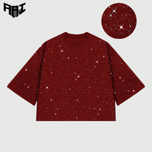 Camisas Casuales Oversize para Hombre con Adornos, Logotipo Personalizado, 100% Algodón Pesado, con Pedrería, Estilo Urbano, Fabricación en EE. UU. - Product Image 1