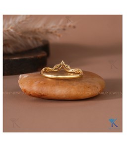 Anillo de Oro de 14K y 18K con Tiara de Diamantes Marquise y Redondos, Banda Chevron, para Mujer, para Aniversario de Bodas o Joyería de Cóctel, Joyería Fina - Product Image 4