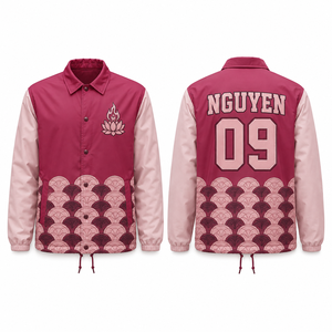 Veste de coach imprimée, fabricant de vêtements d'équipe en nylon avec boutons-pression, uniforme, poignets, ourlet, cordon de serrage, broderie de logo, impression, patch personnalisé - Product Image 4