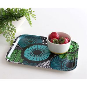 Bandeja de Servir Rectangular de Metal con Esmalte Floral Vintage, Plato para Almacenamiento de Alimentos, Utensilios de Cocina con Diseño Escandinavo, Bandeja Decorativa - Product Image 5