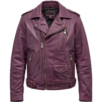 Blouson Trucker en Cuir Véritable pour Homme Style Jean Bordeaux/Maroon, Veste Décontractée Boutonnée OEM pour Université