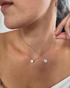 Collar con Colgante de Diamante Cultivado en Laboratorio, Corte Redondo, de Lujo, Oro Sólido de 14k/18k, Platino, Certificado IGI, Cadena Solitaria, Venta al Por Mayor - Product Image 3