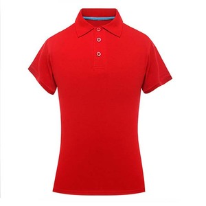 Camiseta de Golf de Manga Corta para Mujer, con Logotipo Personalizado, Tejida, Informal, 100% Algodón, de Secado Rápido, Precio al por Mayor, Color Rojo - Product Image 3