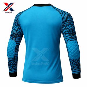 ชุดผู้รักษาประตูฟุตบอลแบบกำหนดเอง เสื้อแขนยาวแบบมีแผ่นรองและกางเกงขาสั้น ชุดฟุตบอลสำหรับผู้รักษาประตูแบบซับลิเมชั่น - Product Image 4