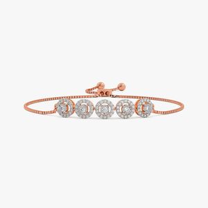 Rose Gold Lab Grown Diamond Circular Link Tennis <b>Bracelet</b> - Product Image 1