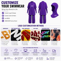Traje de Baño Musulmán Modesto Personalizado para Mujer, Conjunto de 3 Piezas de Secado Rápido, Traje de Baño Islámico de Cobertura Completa con Gorro Hijab, OEM ODM