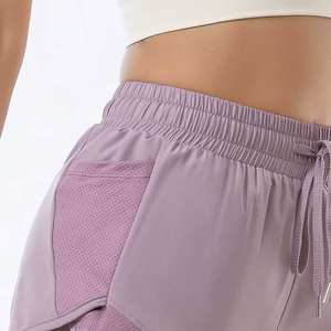 Short de sport à séchage rapide pour femme, double couche, taille élastique, idéal pour la course, le yoga, l'entraînement actif et le cyclisme en extérieur, vente en gros 2026 - Product Image 3