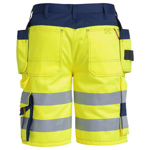 Shorts de travail multi-poches en coton 100% avec bande réfléchissante 3M et logo brodé pour la sécurité sur les chantiers - Product Image 4