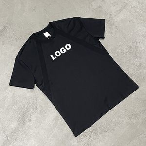 เสื้อยืดทรงสปอร์ตผู้ชาย พิมพ์โลโก้ตามสั่ง ผ้าคอตตอนออร์แกนิคเนื้อหนัก 220 กรัม แห้งเร็ว ทรงหลวมไหล่ตก - Product Image 2