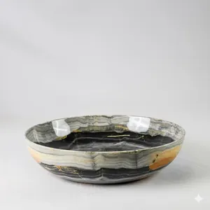 Cuenco de ónix pulido, accesorio de piedra natural, cuenco de ónix de mármol único hecho a mano, piedra sólida premium, precio de venta al por mayor. - Product Image 2