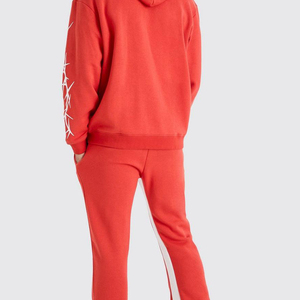 Custom Vintage Washed Distressed Loose Fitted 2Pcs <b>Flare</b> Tracksuits <b>Wholesale</b> Printed Pullover Workout Light Weight Tracksuits - Product Image 3