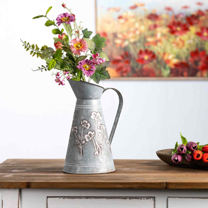 Vase en métal galvanisé style ferme, pot à fleurs vintage shabby chic, carafe décorative pour la maison, le jardin et les mariages (vente en gros) - Product Image 5