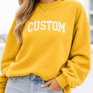 Sweat-shirt col montant personnalisé en polaire polyester/coton pour femme, manches longues, style streetwear, épais, vente en gros - Product Image 1