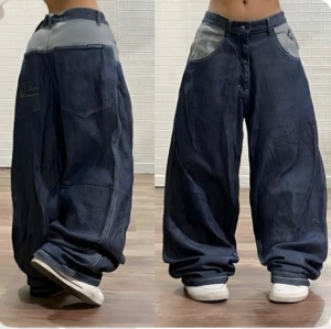 Vaqueros anchos de mezclilla para mujer, pantalones elásticos de cintura alta, estilo lápiz, holgados - Product Image 1