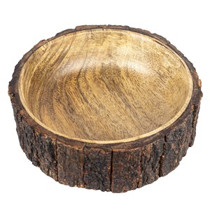 ชามไม้มะม่วงลายเปลือกไม้ขายส่ง |   ชามผลไม้ไม้ทำมือจากอินเดีย - Product Image 1