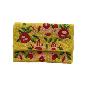 Bolso de Mano Tradicional Indio de Lujo Hecho a Mano con Cuentas de Vidrio y Asa de Baguette, Bolso Tote Premium Artesanal y Duradero, Promocional - Product Image 1