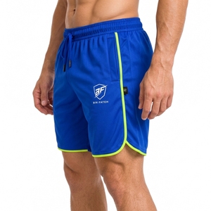 Shorts de sport pour homme en tissu nylon/coton respirant, anti-humidité, de qualité supérieure, style vintage, couleur unie, séchage rapide - Product Image 4