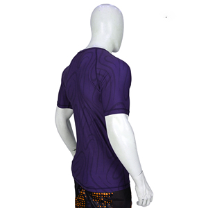 Custom Men Short Sleeve Rash Guard Purple <b>Compression</b> <b>Shirt</b> MMA BJJ Grappling Athletic Gym Workout Base Layer Top Wholesale Bulk - Product Image 4