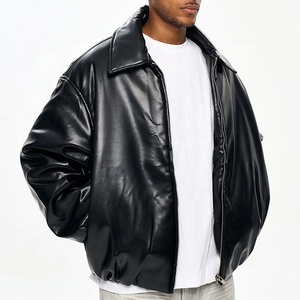 New Design 2026 High Quality Cow Hide <b>Leather</b> High Quality Men's <b>Winter</b> <b>Leather</b> <b>Jacket</b> with Stand Collar and Canvas Fabric - Product Image 3