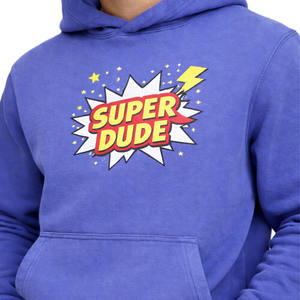 Sudadera con Capucha y Estampado Estilo Cómic para Hombre, de Algodón y Felpa, Estilo Urbano Informal, Fabricación OEM, Venta al Por Mayor, Azul - Product Image 3