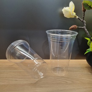 Custom Logo Eco Friendly Disposable PET Plastic <b>Cups</b> Single Wall Design Flat Dome Lids for Hot/<b>Cold</b> Coffee Tea Juice Takeaway - Product Image 3