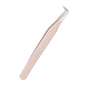 Pinzas para Pestañas de Acero Inoxidable Ecológicas con Marca Privada Personalizada, Punta Puntiaguda, Agarre Nano, Logotipo Impreso con Fibra de Diamante - Product Image 1