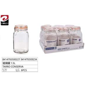 Pot en verre Tarro Conserva de 1,5 L pour le stockage, design élégant et durable - Product Image 3