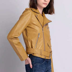 Chaqueta de Cuero Transpirable para Mujer, Estilo Moderno, Chaqueta de Cuero Informal para Mujer, Chaqueta de Cuero para Mujer, Chaquetas para Mujer - Product Image 4