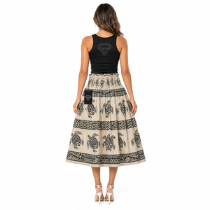 Women Hawaiian Beach Floral New Maxi Skirt Tropical Island Autumn Vacation Casual Lightweight Breathable Flowy Natural - Product Image 3